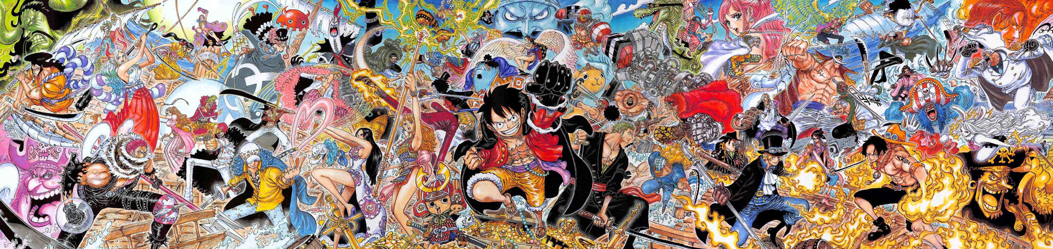 Color Spread made to commemorate the worldwide popularity poll of characters (WT100) with the top +50 characters drawn.